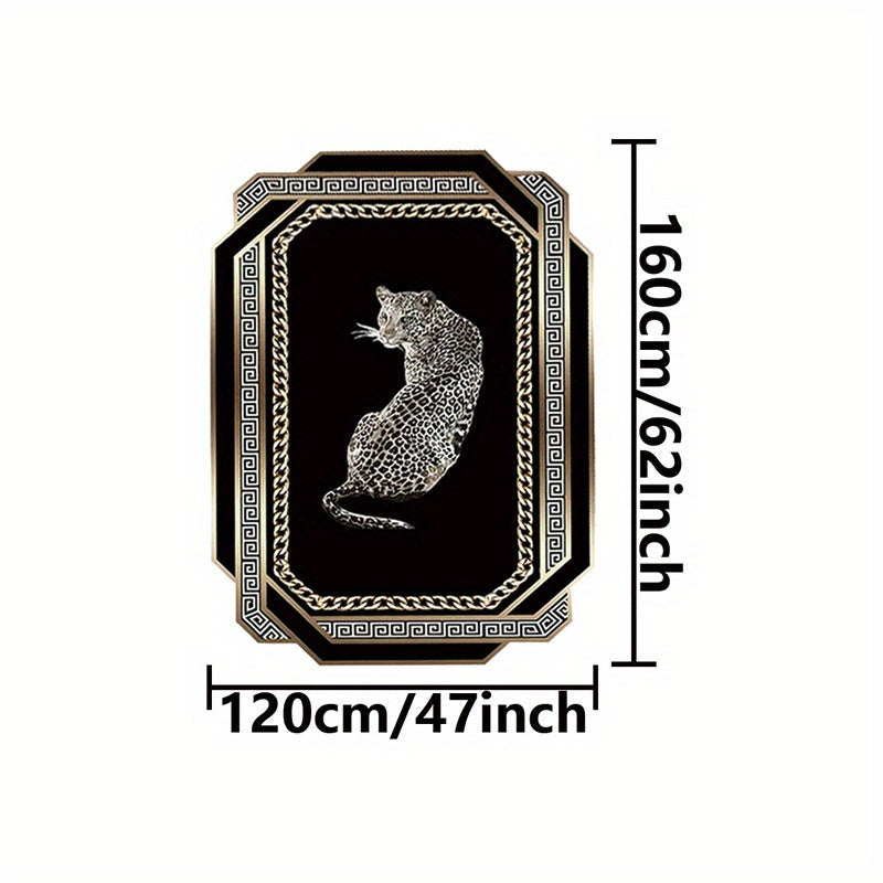 Qora Leopard Velur Gilam Yostiqsiz Qattiqlashtiruvchi Qavat uchun Yashash xonasi va Yotoqxona Dekori