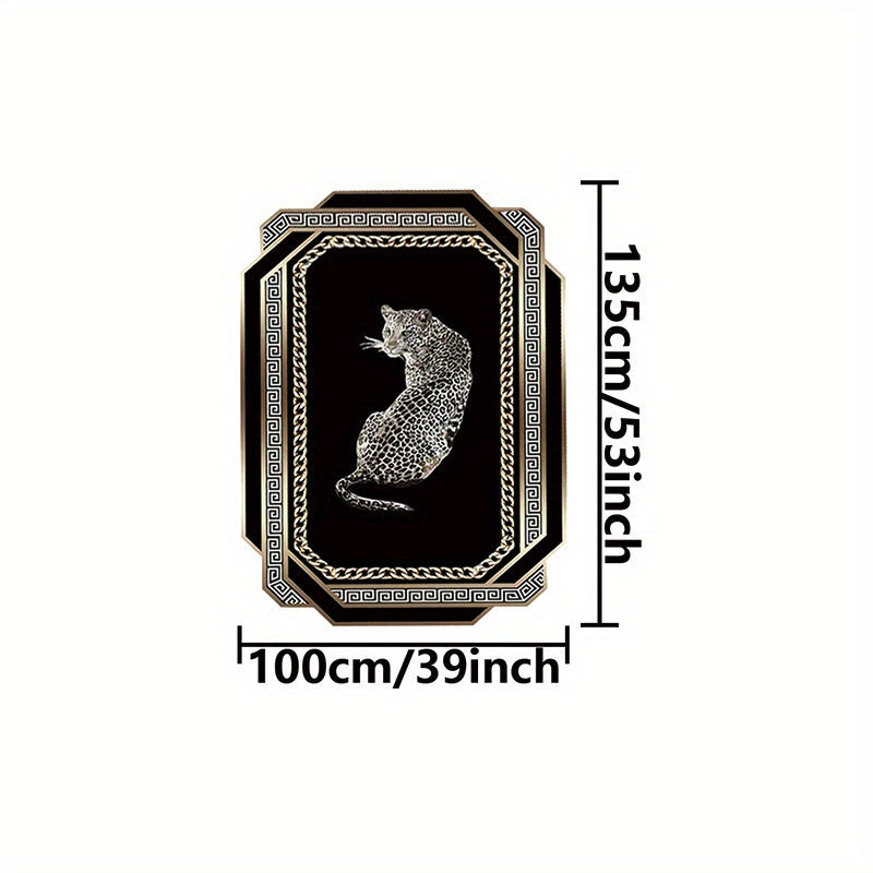 Qora Leopard Velur Gilam Yostiqsiz Qattiqlashtiruvchi Qavat uchun Yashash xonasi va Yotoqxona Dekori