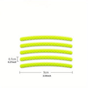 20pcs Reflective Wheel Stickers for Cars and Motorcycles Green Silvery Tire Warning Safety