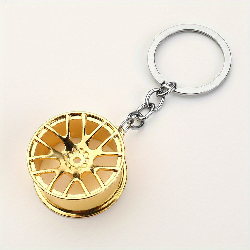 Men's Metal Wheel Hub Keychain Car Modification Accessories Small Gift