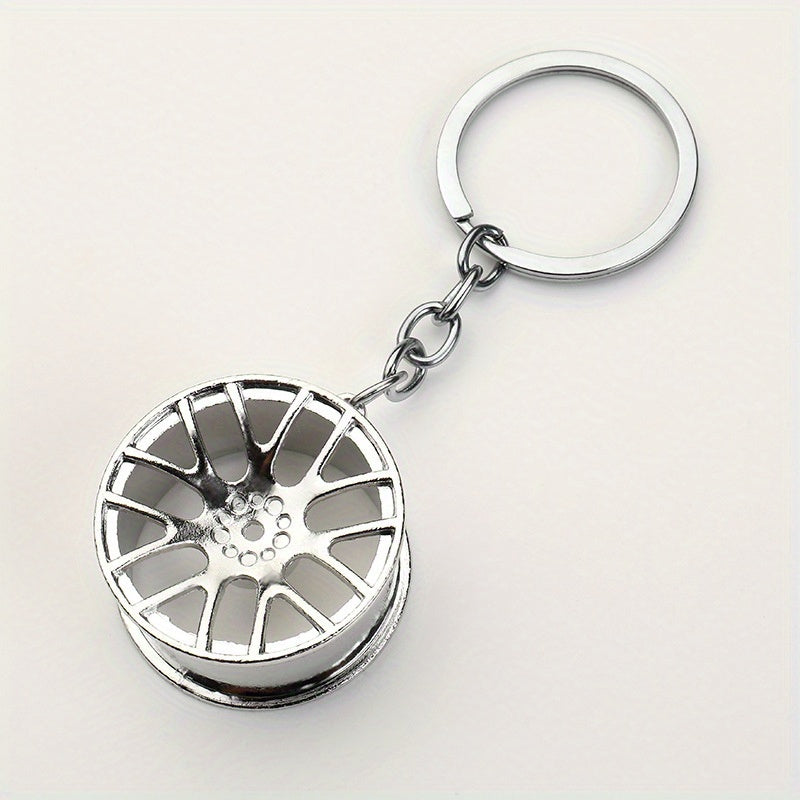 Men's Metal Wheel Hub Keychain Car Modification Accessories Small Gift
