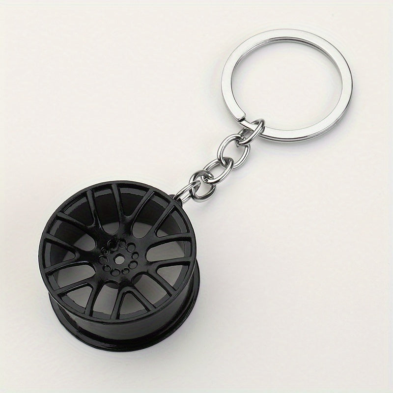 Men's Metal Wheel Hub Keychain Car Modification Accessories Small Gift