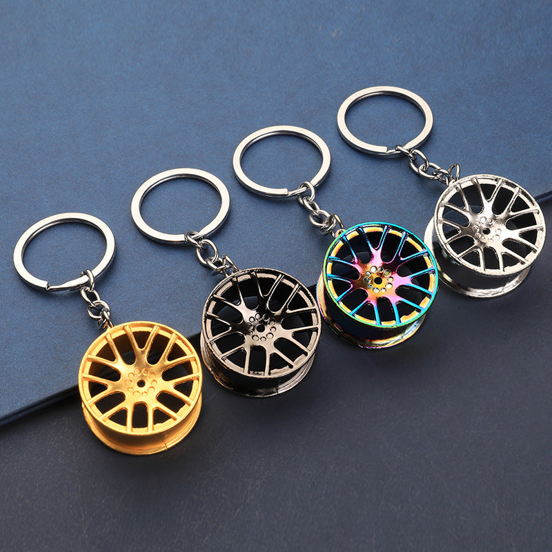 Men's Metal Wheel Hub Keychain Car Modification Accessories Small Gift