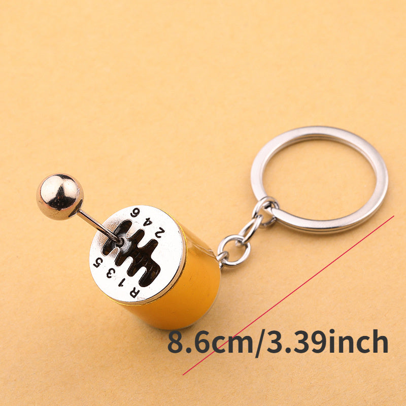 Car Gear Shift Keychain Gold Six-Speed Pendant Car Accessory