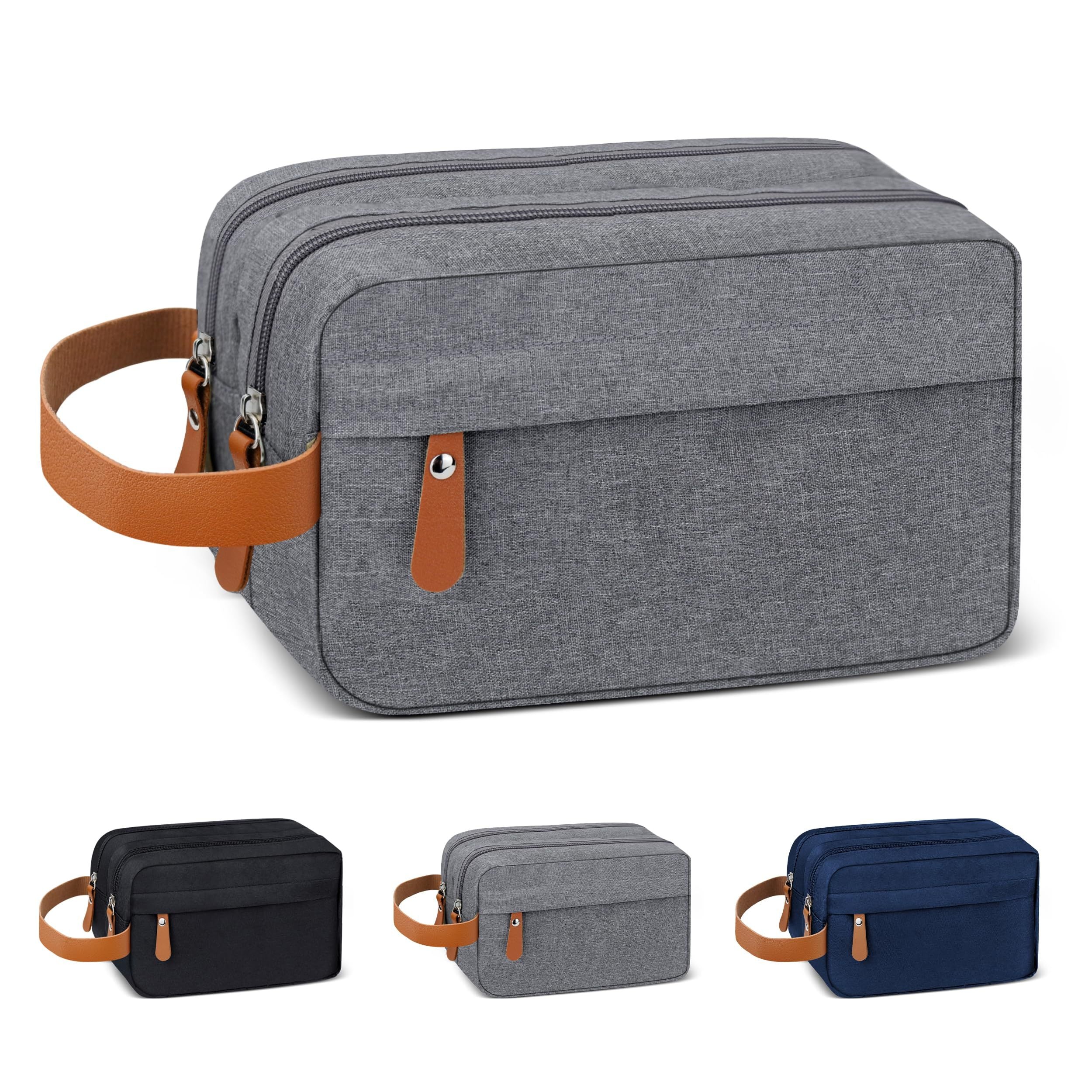 Men's Water Resistant Travel Toiletry Bag with Hanging Organizer and Multiple Compartments