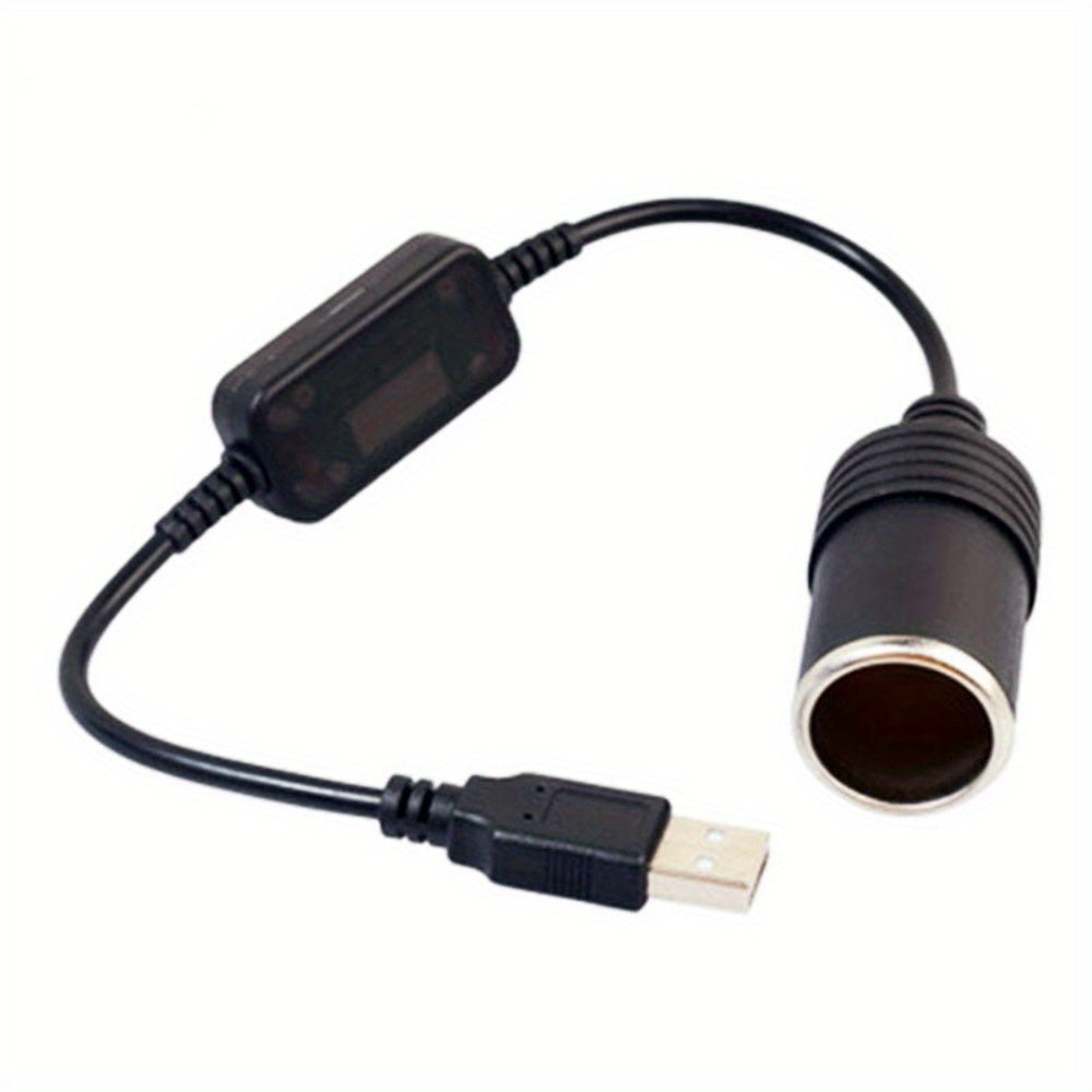 USB to Cigarette Lighter Adapter, 12V Car Socket, 2A, Male to Female