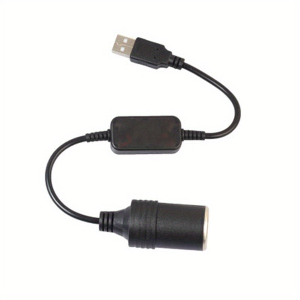 USB to Cigarette Lighter Adapter, 12V Car Socket, 2A, Male to Female