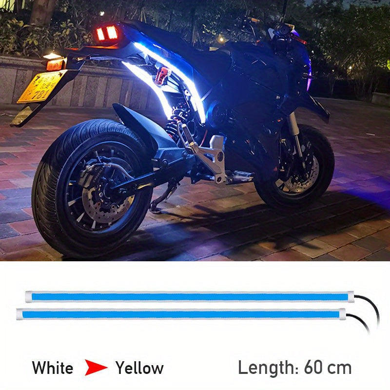 Motorcycle LED Light Strip Dual Color 60cm 12V Decorative Lights