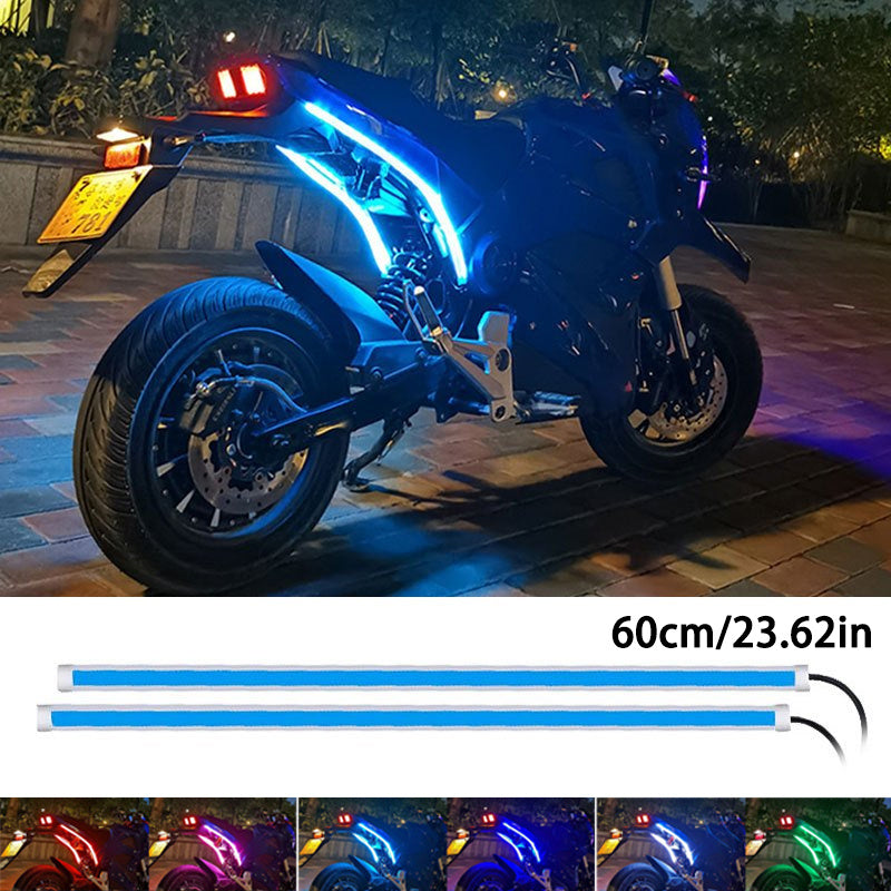 Motorcycle LED Light Strip Dual Color 60cm 12V Decorative Lights