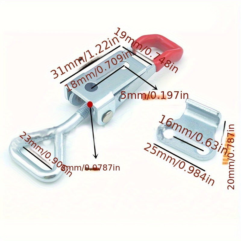 4Pcs Heavy-Duty Stainless Steel Adjustable Latch Clamps Red Handles