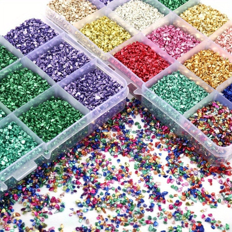 Crushed Glass Stones for Resin Crafts and Nail Art Irregular Broken Decorative Glass