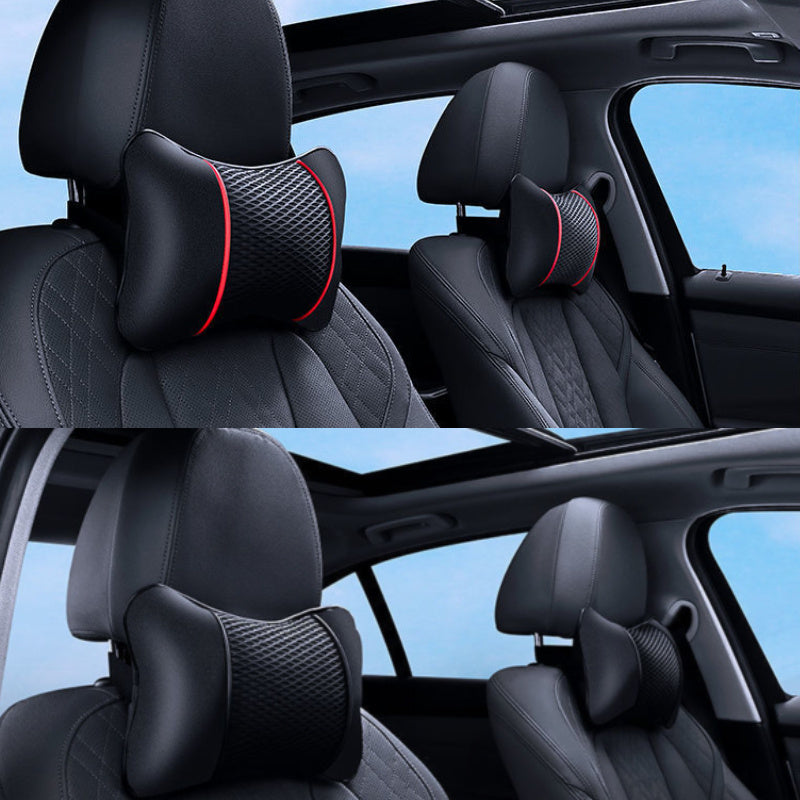 Universal Car Neck Pillow PU Leather Soft Headrest Support for Travel