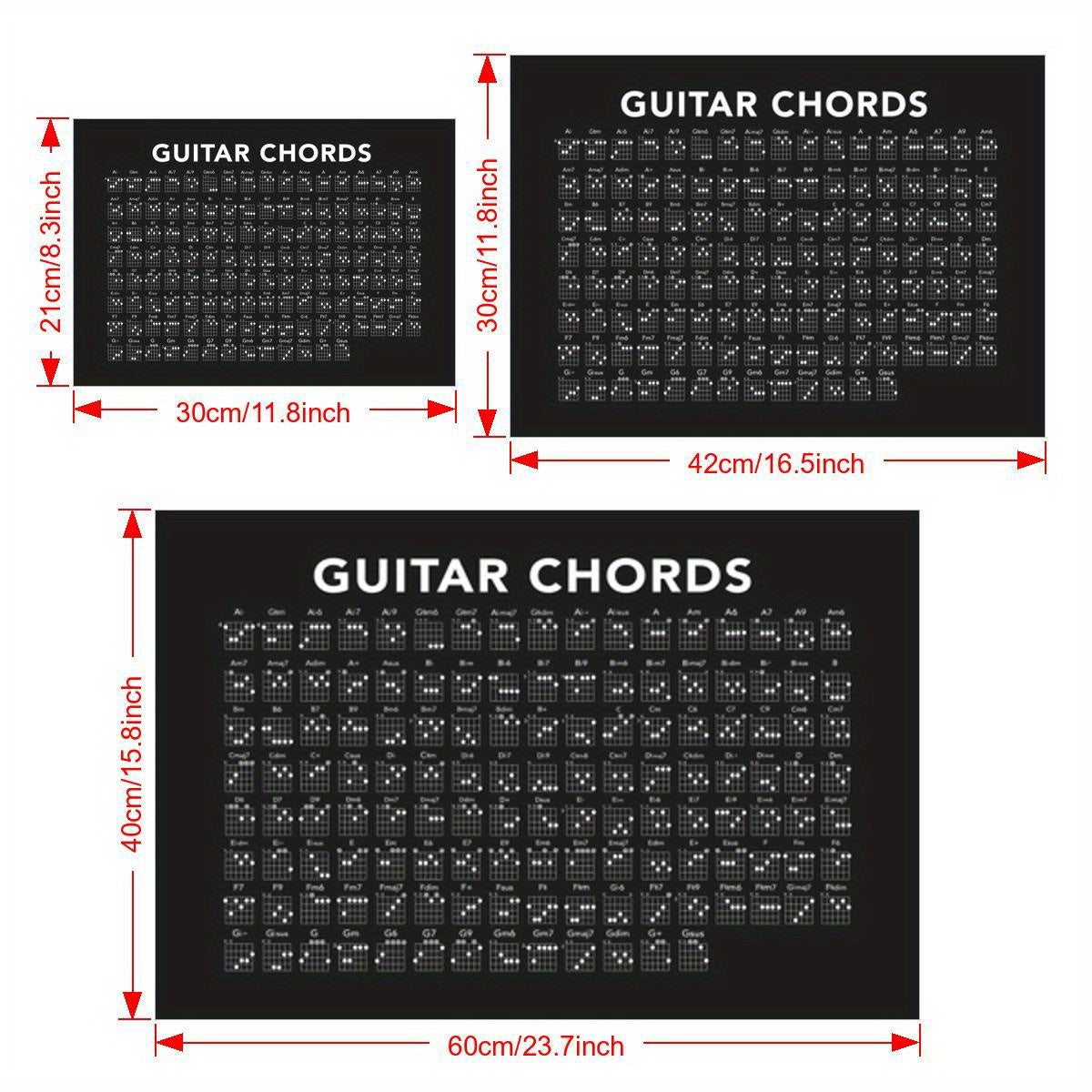 Frameless Canvas Wall Art of Guitar Chords for Living Room or Bedroom Decor