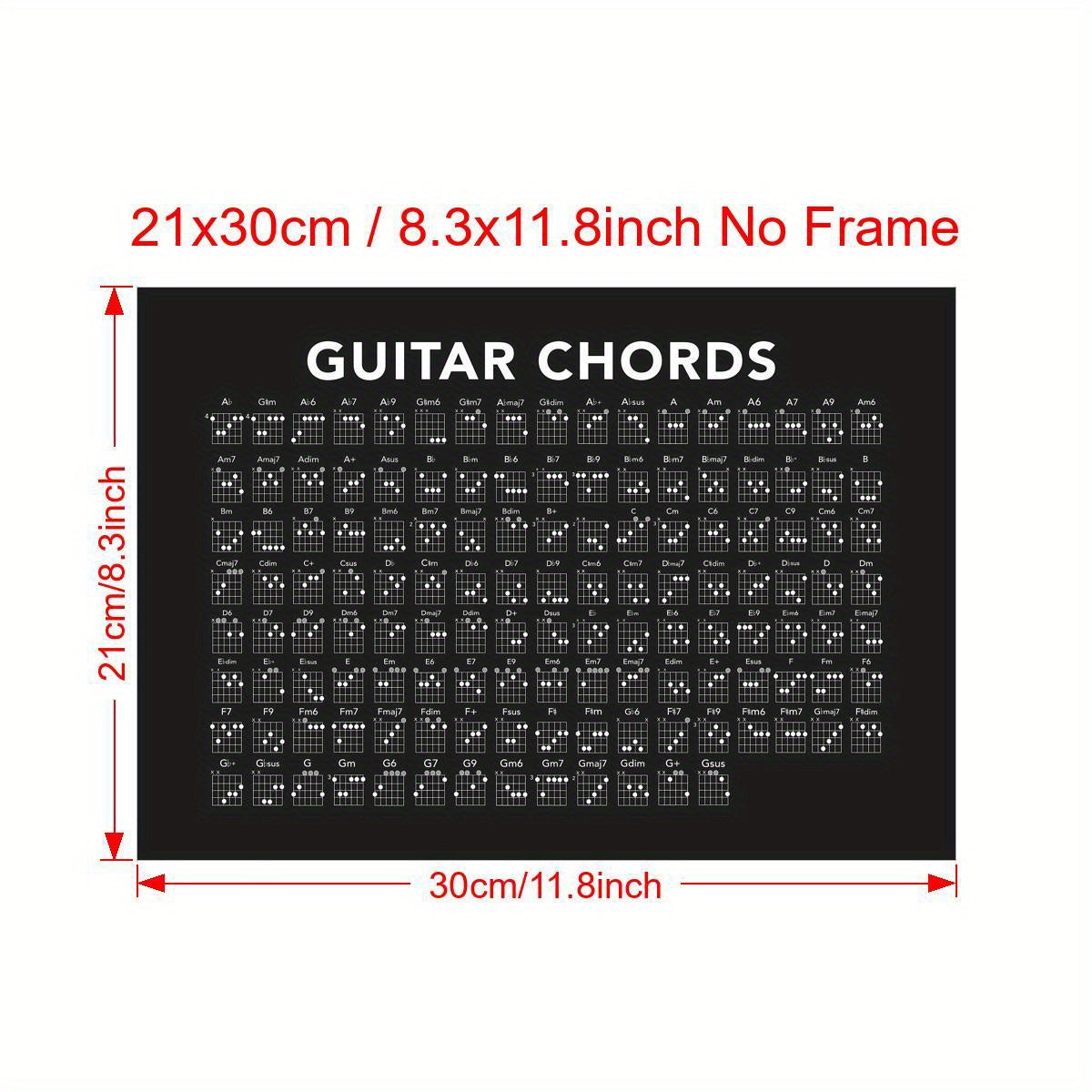 Frameless Canvas Wall Art of Guitar Chords for Living Room or Bedroom Decor