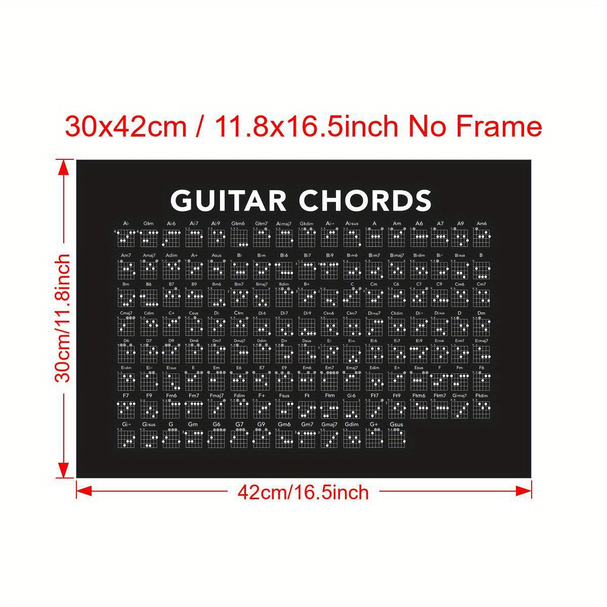 Frameless Canvas Wall Art of Guitar Chords for Living Room or Bedroom Decor