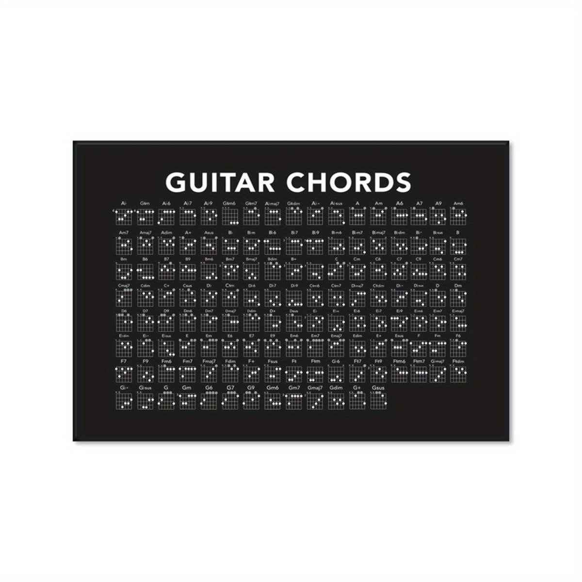 Frameless Canvas Wall Art of Guitar Chords for Living Room or Bedroom Decor