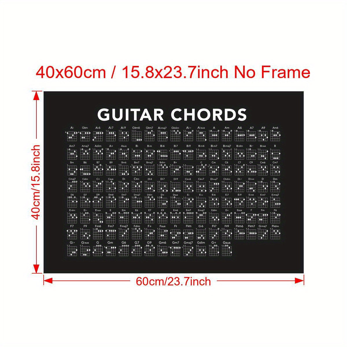 Frameless Canvas Wall Art of Guitar Chords for Living Room or Bedroom Decor