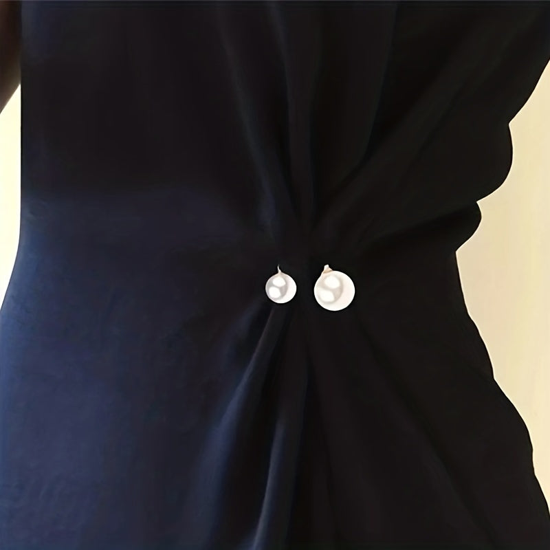 Женский винтажный набор брошей из сплава с искусственным жемчугом, булавка для пояса для юбок и брюк