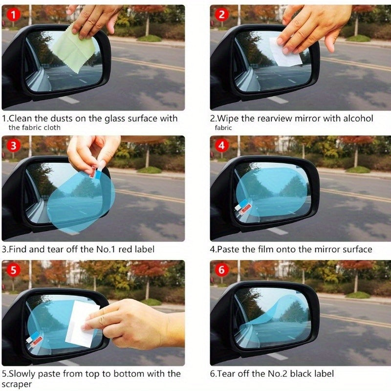 Car Waterproof Rear Lens Protection Film 2pcs 10x14.5cm