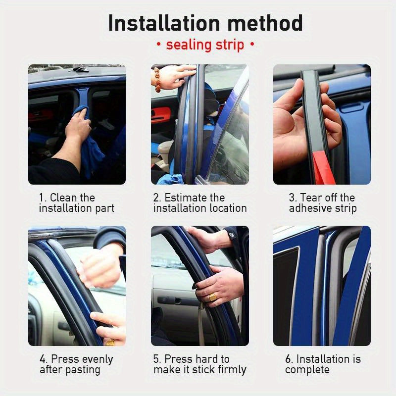 Auto Car Door Seal Strip Middle B Pillar Noise Insulation Dustproof