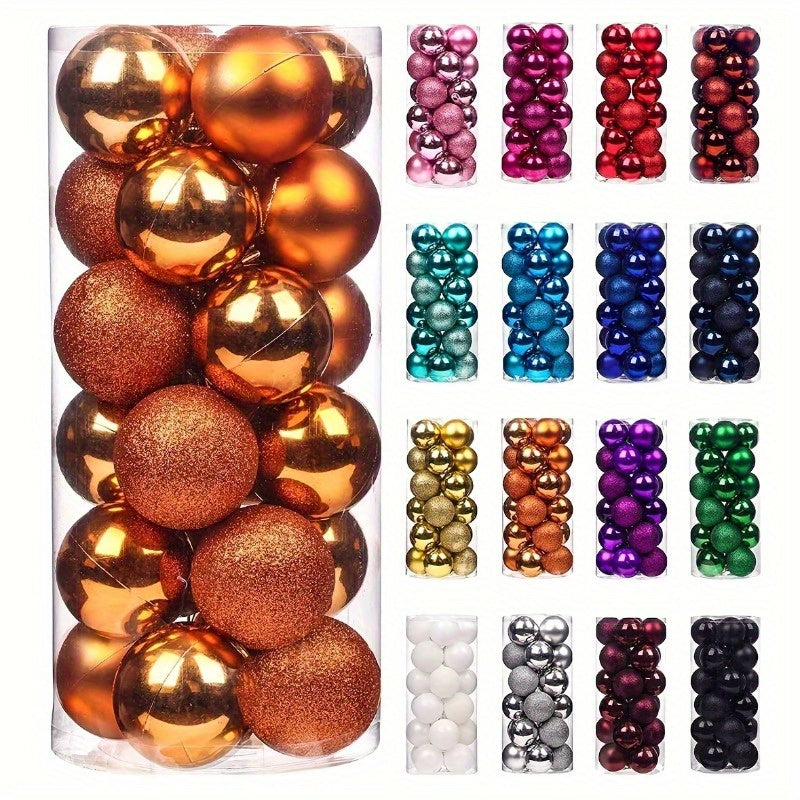 24 Pack 1.18 Inch Shatterproof Christmas Ball Ornaments for Tree Decorations