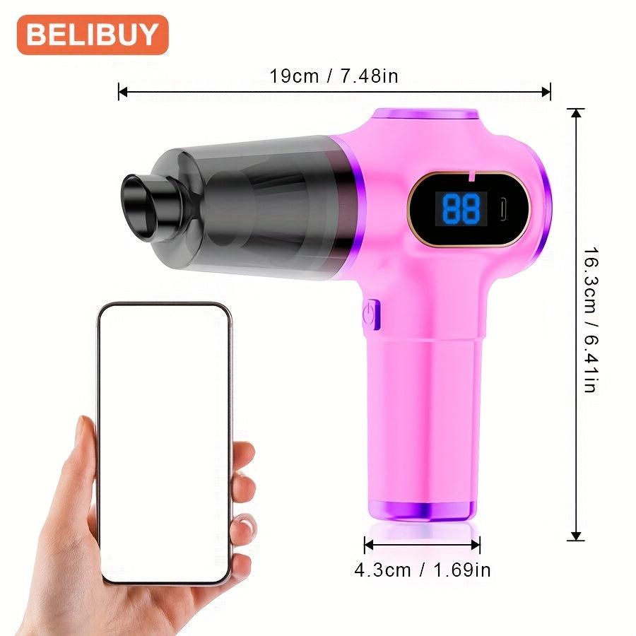 Aspiradora portátil para coche con succión y soplado 2 en 1, recargable con batería de litio