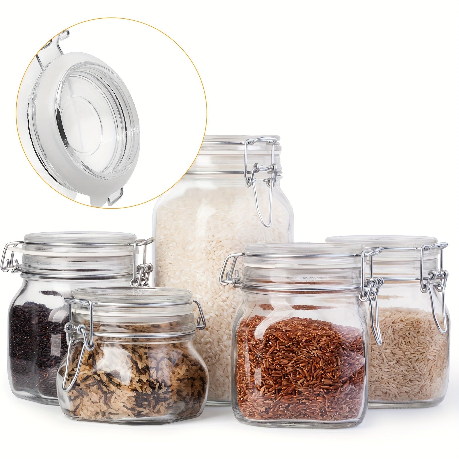 10 ta oq silikondan yasalgan oddiy bankalar, idishlar va shishalar uchun muhrlangan halqalar to'plami. Oshxona tashkiloti va saqlash uchun mukammal. Zarur oshxona aksessuarlari.