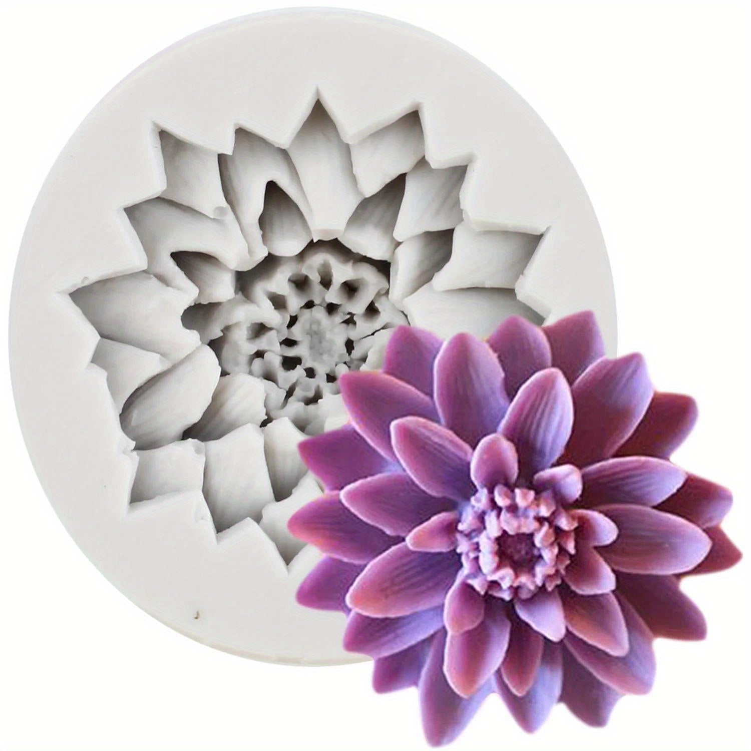 Silicone Mold for 3D Lotus Chrysanthemum Flower Cake Decorating Baking