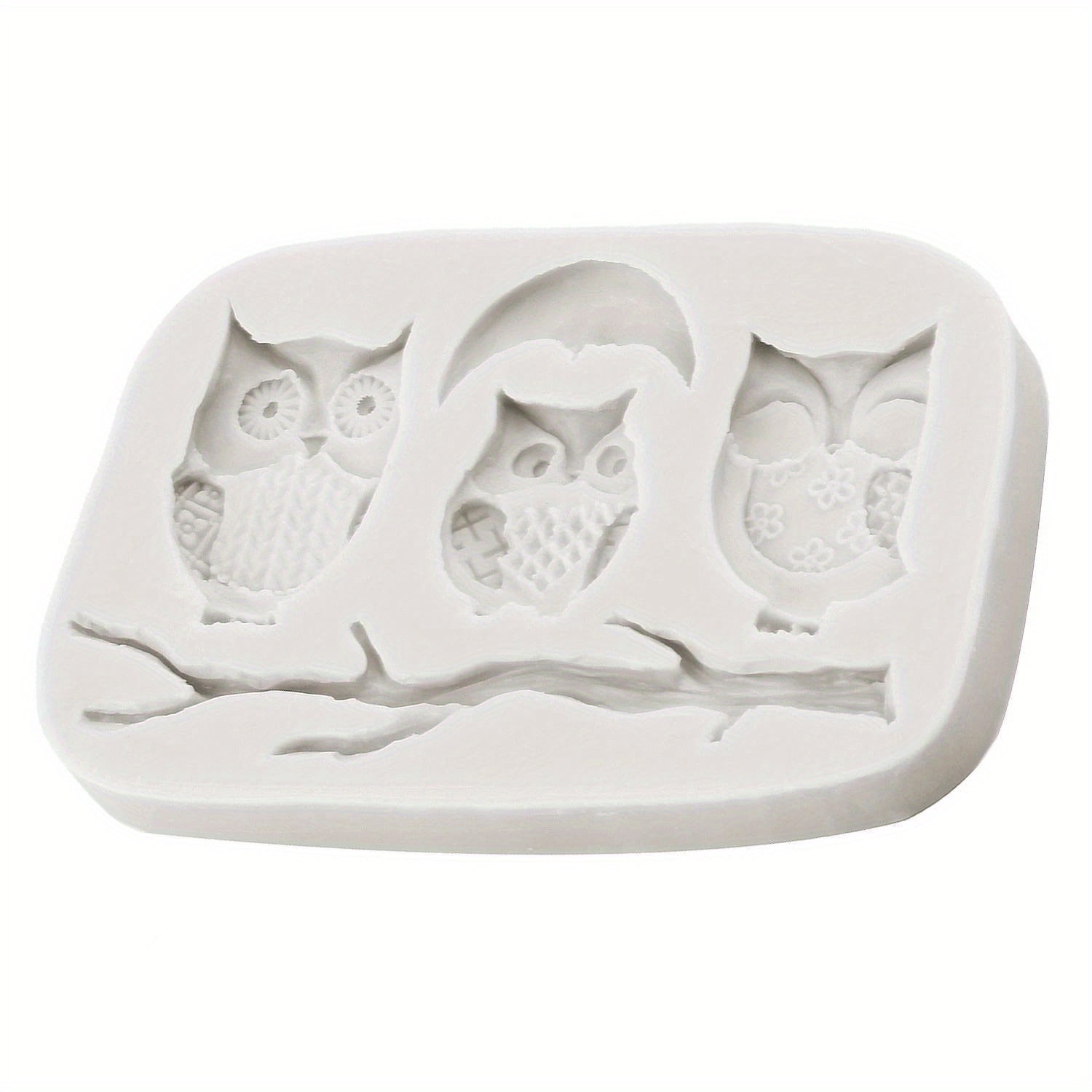 Silicone Mold for Baking Fondant Cake Decorating Cartoon Owl Design for Cupcake Toppers