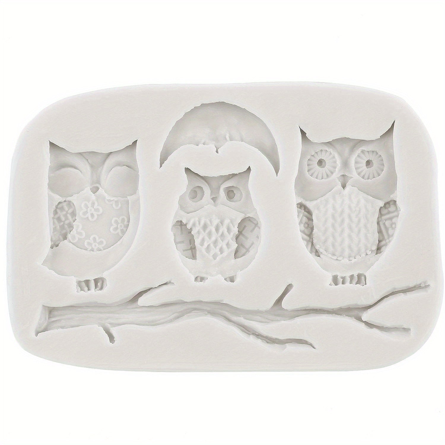 Silicone Mold for Baking Fondant Cake Decorating Cartoon Owl Design for Cupcake Toppers