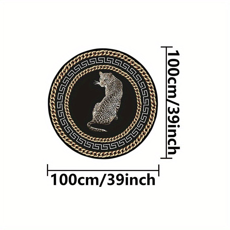 Alfombra redonda de terciopelo Golden Diamond para sala de estar, dormitorio y salón