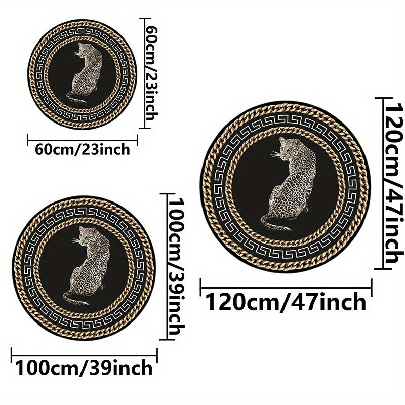 Alfombra redonda de terciopelo Golden Diamond para sala de estar, dormitorio y salón