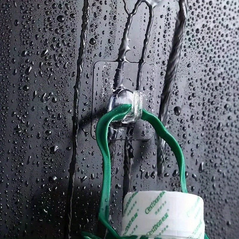 10/1 Pack Transparent Self-Adhesive Wall Hooks for Heavy Load Kitchen Bathroom Storage