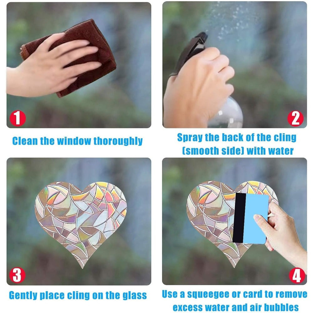 36 Pieces Star-Shaped Bird Collision Window Decals Non-Adhesive Vinyl Clings