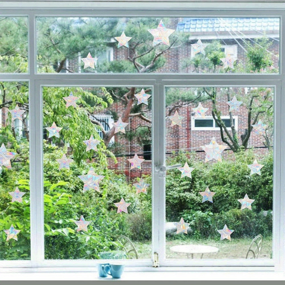 36 Pieces Star-Shaped Bird Collision Window Decals Non-Adhesive Vinyl Clings