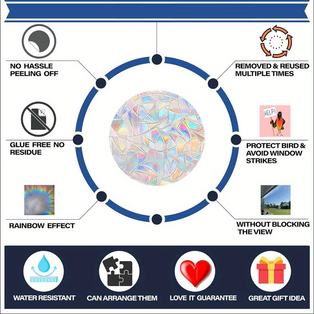 36 Pieces Star-Shaped Bird Collision Window Decals Non-Adhesive Vinyl Clings