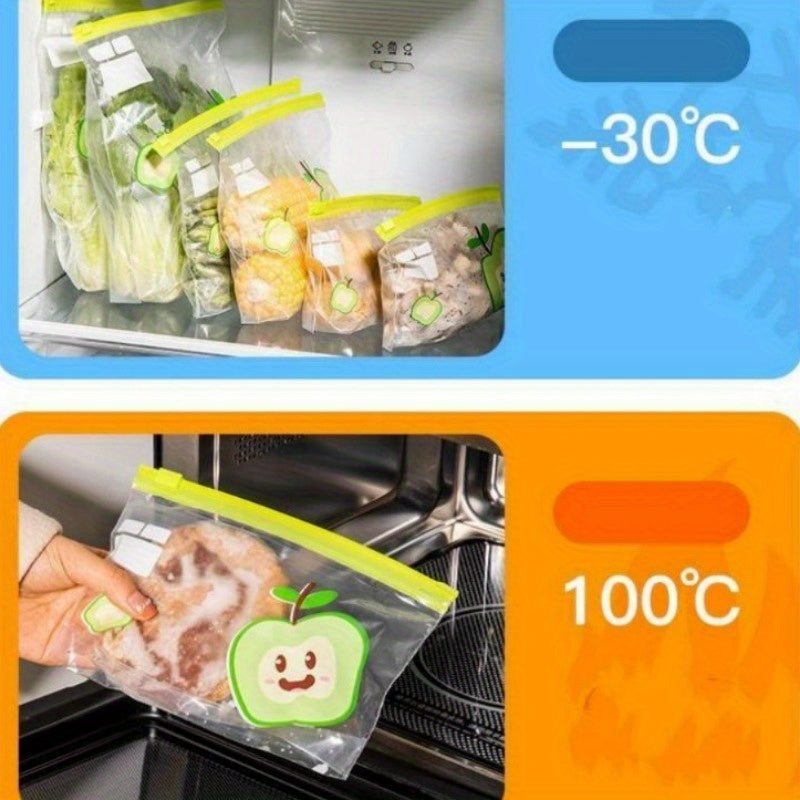 Juego de bolsas reutilizables con cierre zip, contenedores de almacenamiento transparentes de grado alimentario para viajes, camping, cocina y congelador