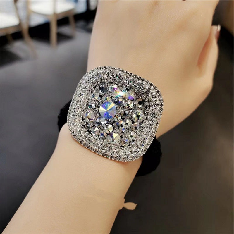 Stylish Hair Accessory with Square Rhinestones for Women