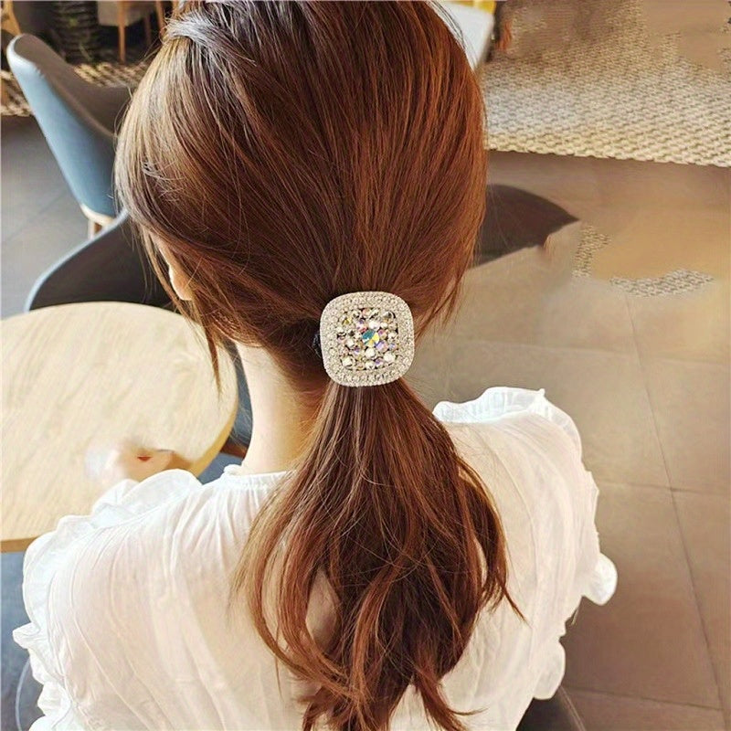 Stylish Hair Accessory with Square Rhinestones for Women