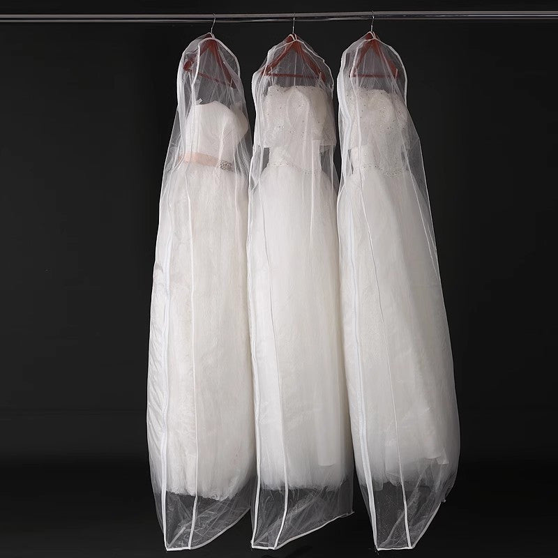 Transparent Hanging Clothes Storage Bag for Wedding Dresses and Household Organization