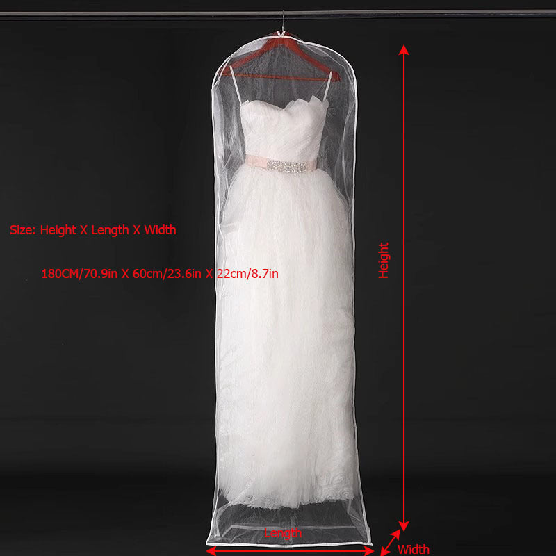 Transparent Hanging Clothes Storage Bag for Wedding Dresses and Household Organization