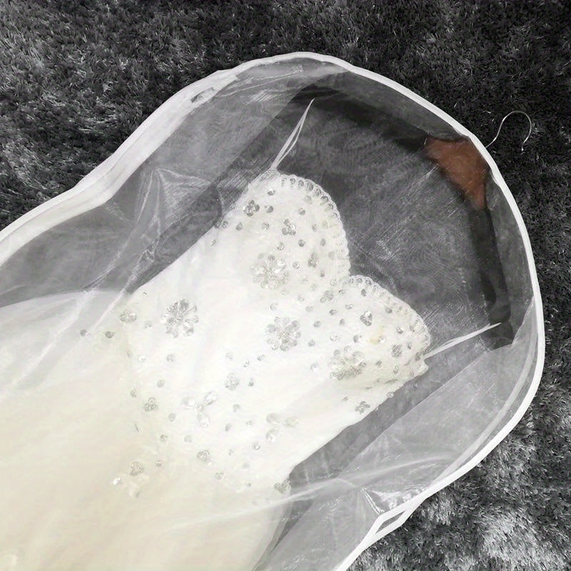 Transparent Hanging Clothes Storage Bag for Wedding Dresses and Household Organization