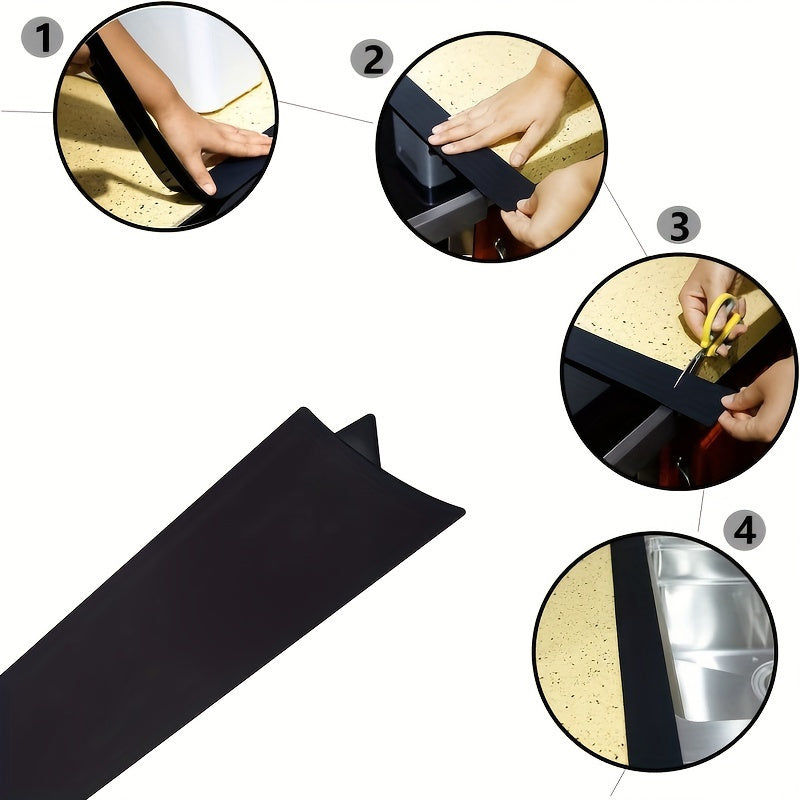 2 dona silikon pechka bo'shliqlarini qoplash uchun qizishga chidamli pech va stolda. Oshxona jihozlari, kir yuvish mashinasi va pech o'rtasidagi bo'shliqlarni to'ldiring.