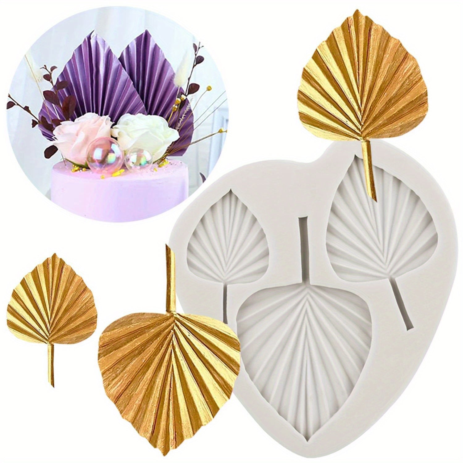 Silicone Mold for Palm Leaves Cake Decorating Cupcakes Candy Polymer Clay Chocolate