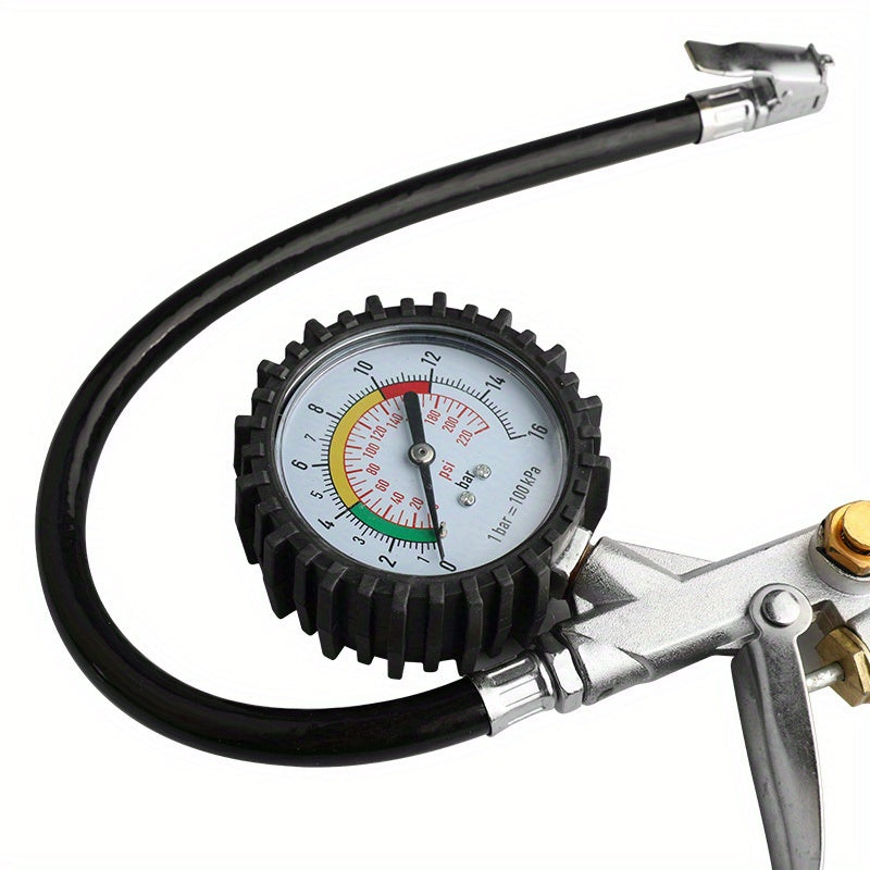 Economical Tire Pressure Gauge With Rubber Hose Car Repair Tool