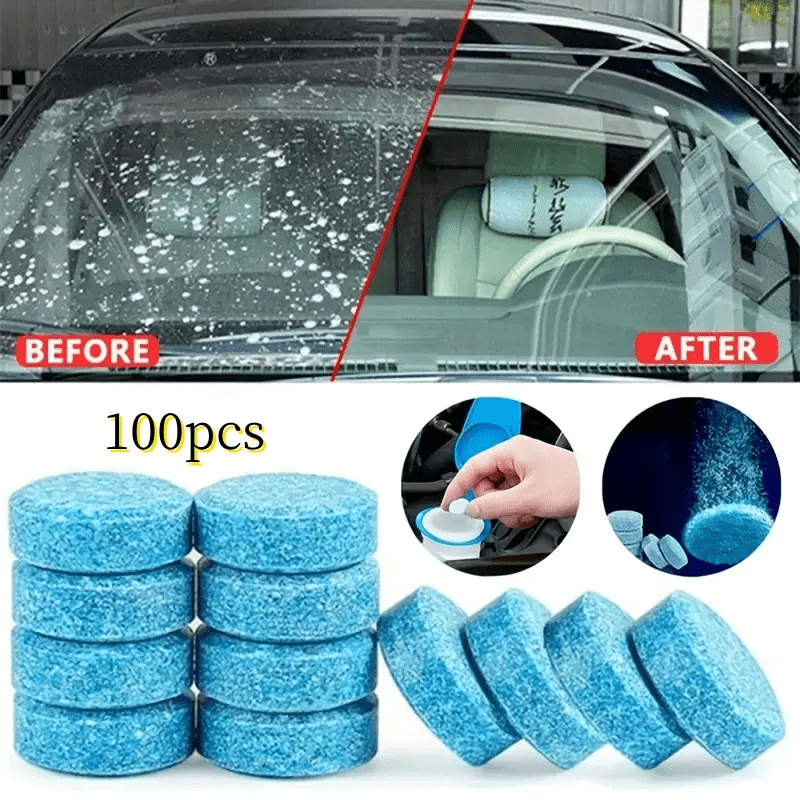 Windshield Wiper Fluid Tablets Pack of 10 30 50 100 Concentrated Solid Wiper Essence