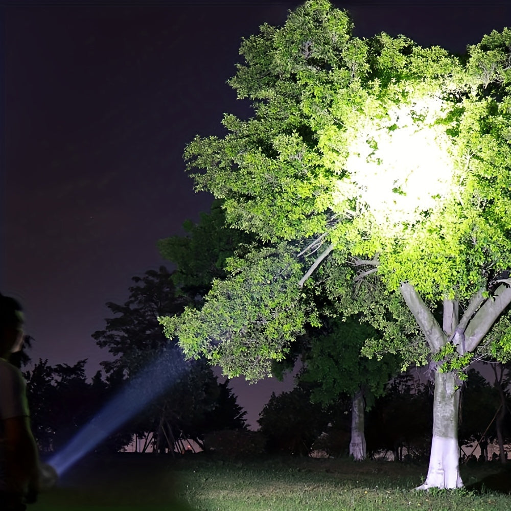 7 LED High Power Flashlight with USB Charging COB Side Light for Outdoor Activities