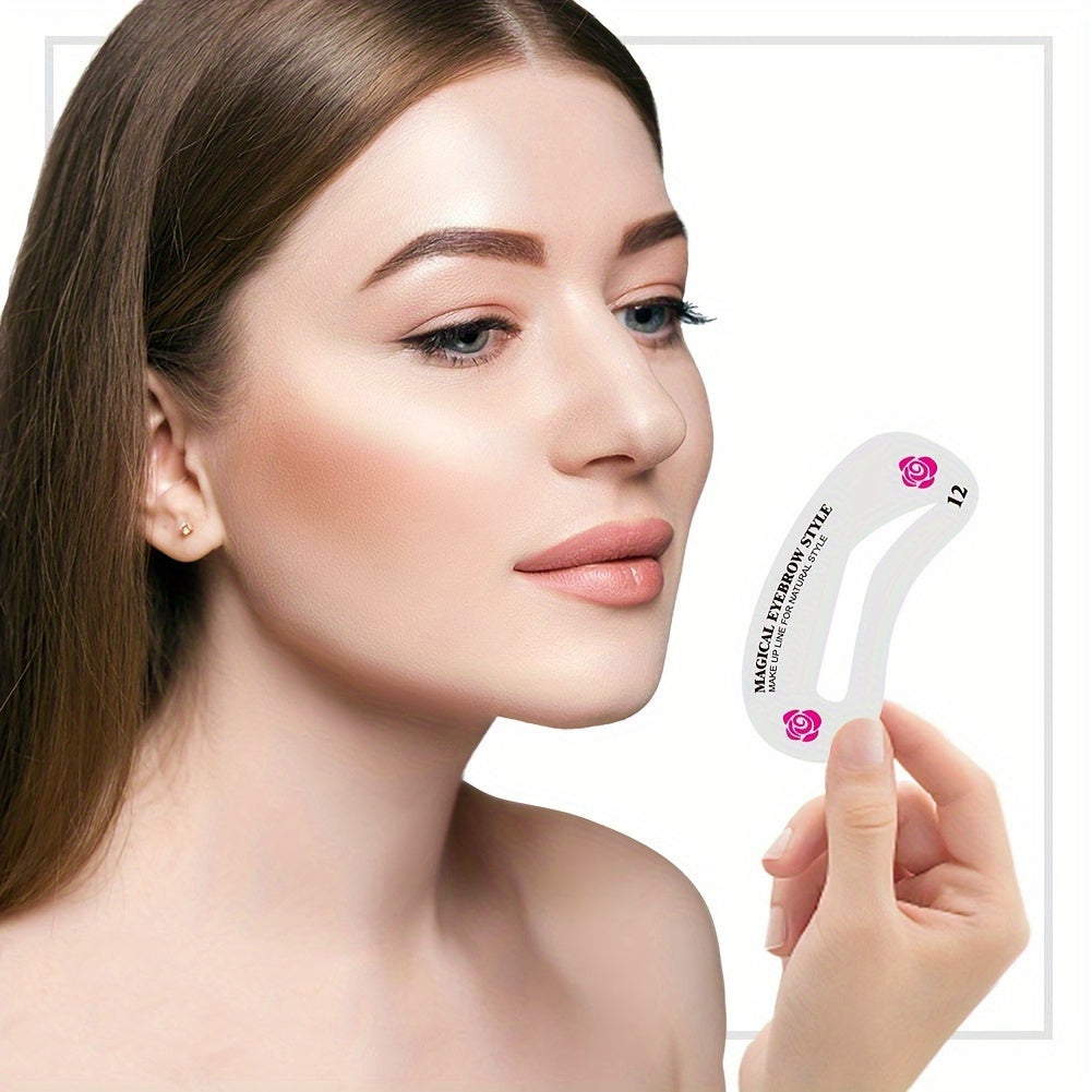 Ayollar uchun qosh shakllantirish shablonlari to'plami, makiyaj va go'zallik modellash uchun