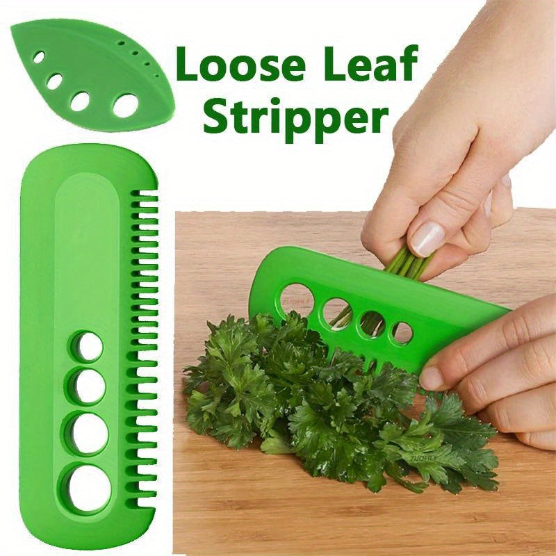 Herb Stripper Tool for Parsley Cilantro Rosemary Durable ABS Plastic Green