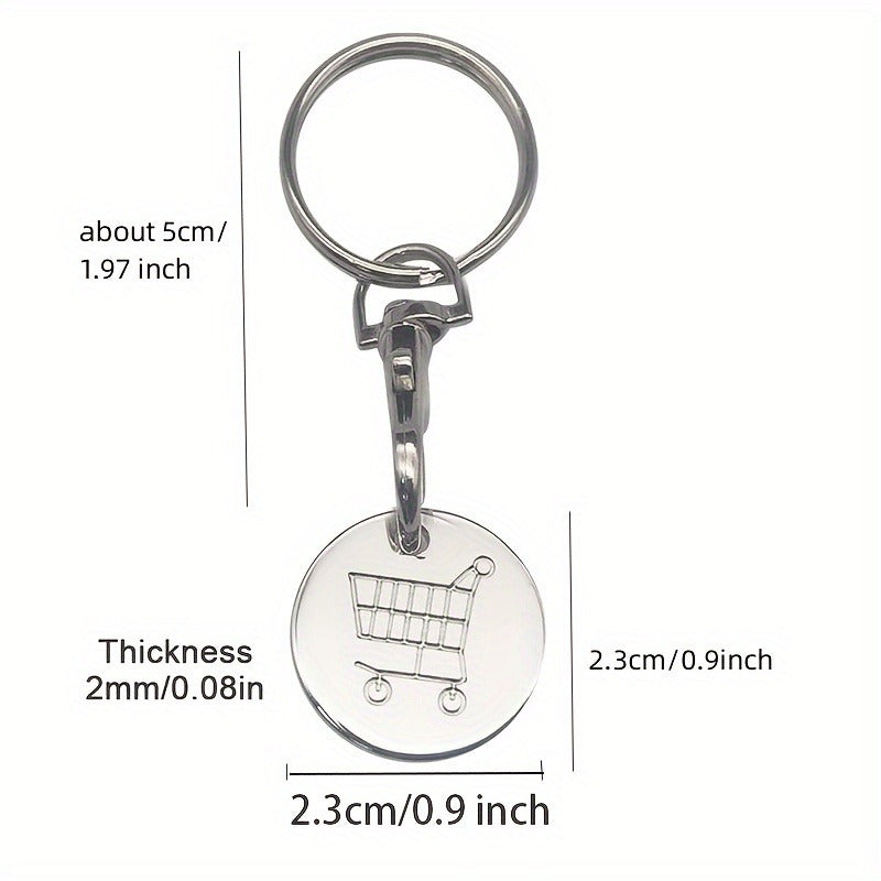 Унисекс брелок-ключница с жетоном для корзины из алюминиевого сплава, круглый металлический, удобный